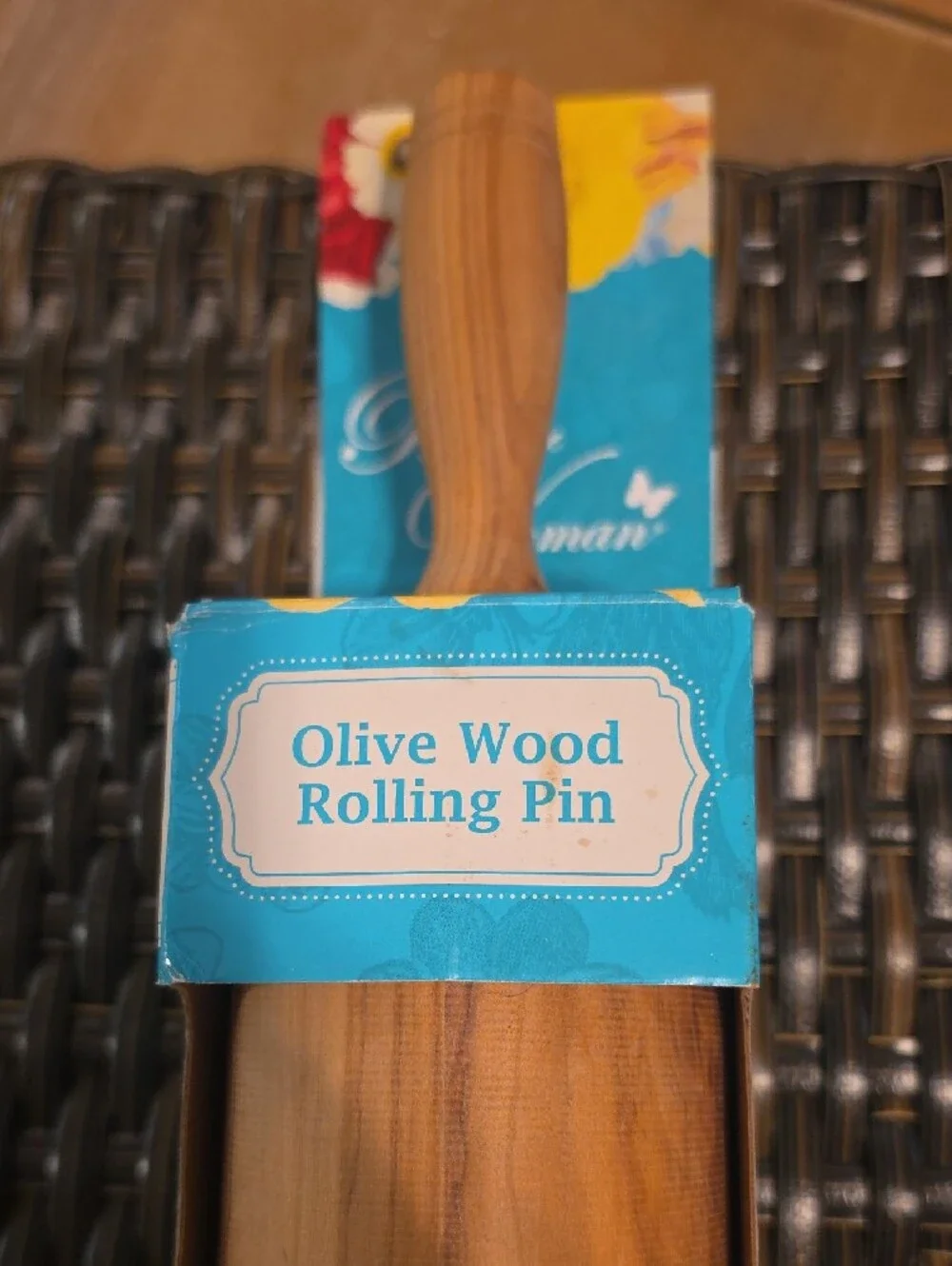 Pioneer WpmanOlive Wood Rolling Pin - Natural Wood Finish New